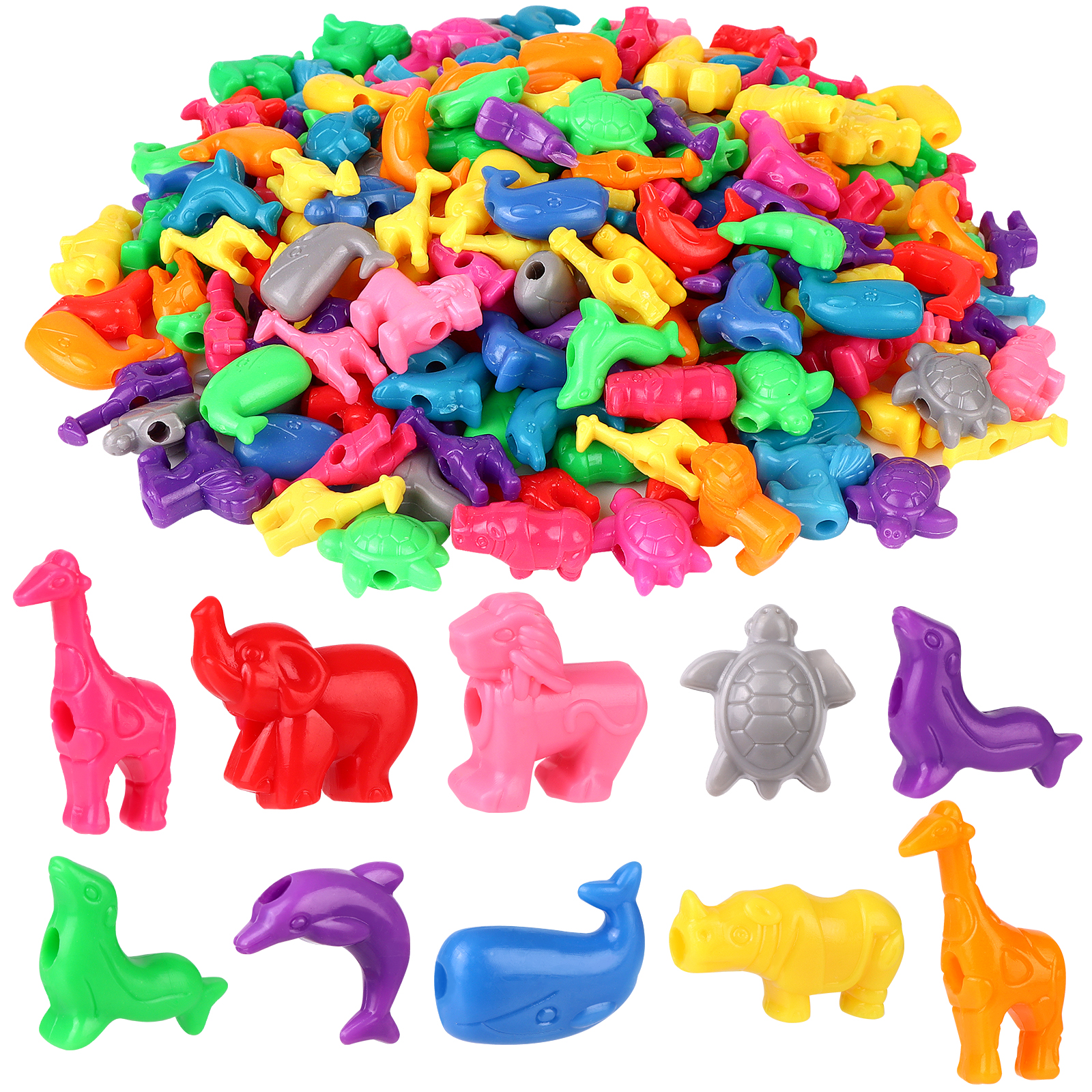 Marine Zoo - 800 Pcs Animal Shaped Beads Animal