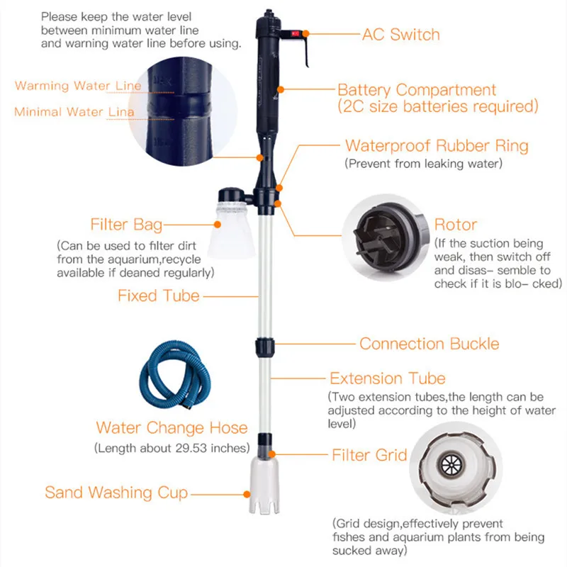 Electric Water Changer Vacuum  - огляд і ціна Marine Aquarium With Sump